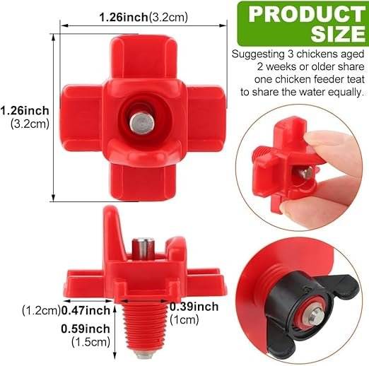 automatic horizontal poultry drinker – easy install, leak proof chicken water nipples | poultry farm drinker for hens, birds & quails (12 pack) automatic horizontal poultry drinker – easy install, leak proof chicken water nipples | poultry farm drinker for hens, birds & quails (12 pack)